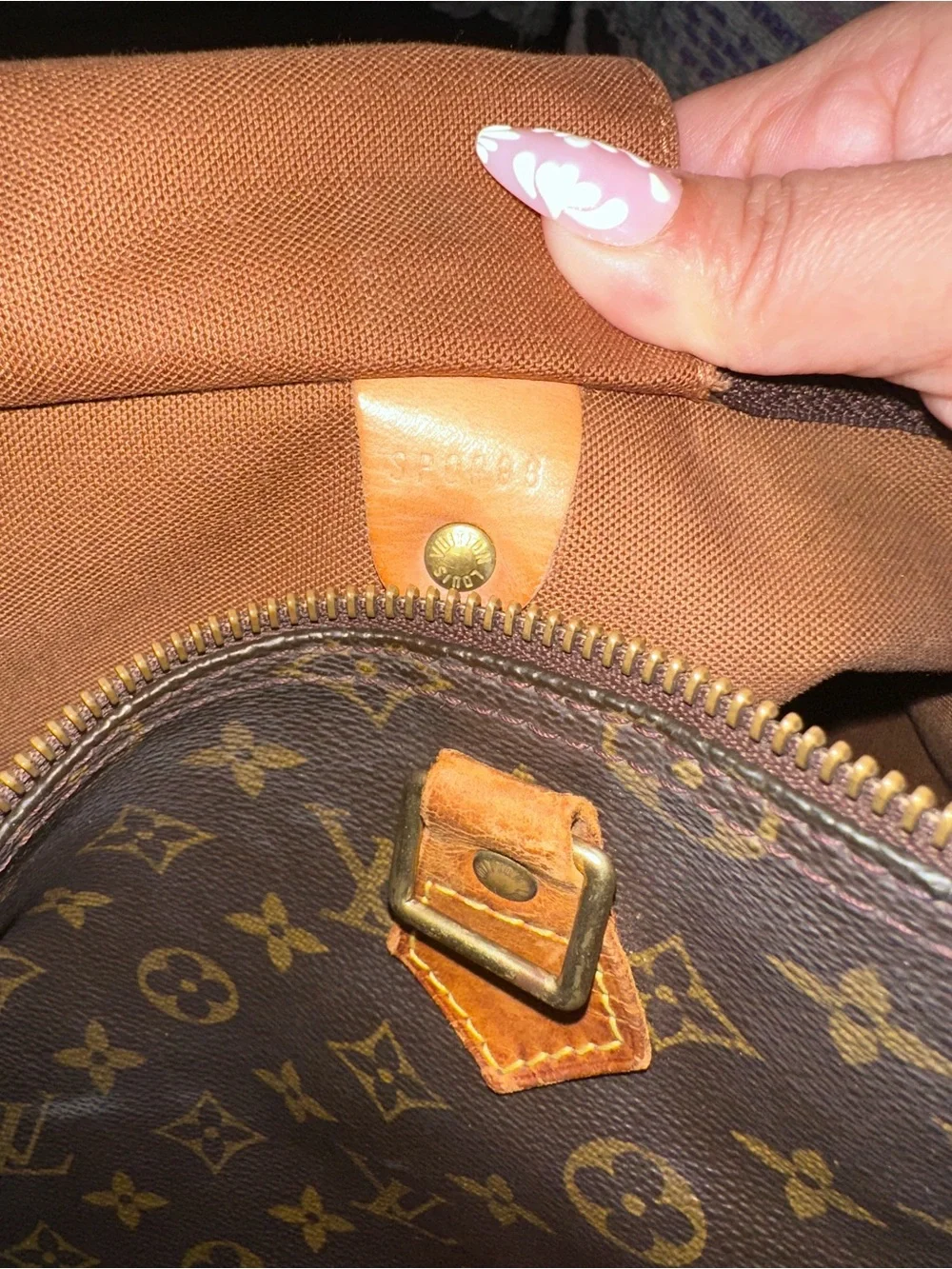 Louis Vuitton Monogram Canvas Satchel in Dark Brown with Tan Trim